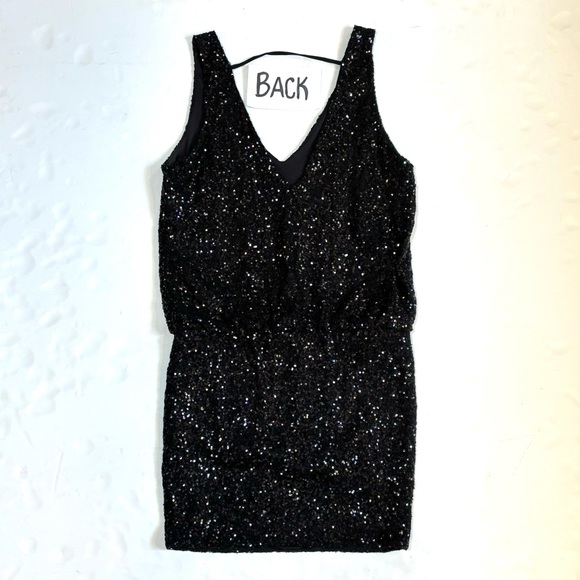 ASTR from Nordstrom Black Sequin Cocktail Party Dress L - Picture 6 of 11